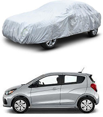 W proof Car Cover For Chevrolet Spark (Without Mirror Pockets)(Silver)