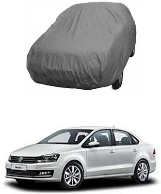 W proof Car Cover For Volkswagen Vento (Without Mirror Pockets)(Grey)