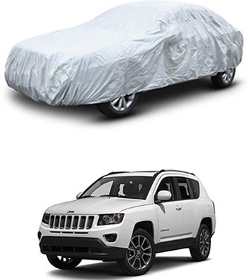 Vedika Collection Car Cover For Jeep Universal For Car (Without Mirror Pockets)(Silver)
