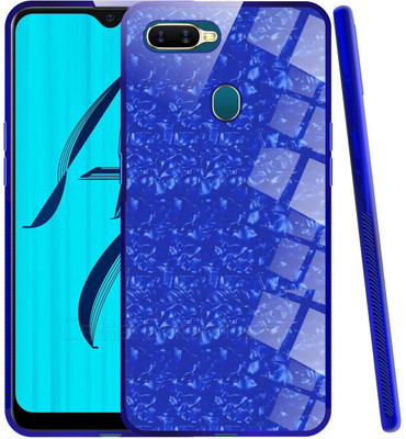 CASE CREATION Back Cover for Oppo A5s (2019) Marble Glass Cover case(Blue, Waterproof, Pack of: 1)