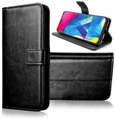 mobies Flip Cover for Samsung Galaxy M11 Vintage Look Leather Flip Wallet Case(Black, Pack of: 1)