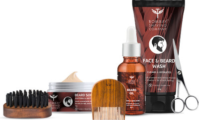 Bombay Shaving Company Advanced Beard Maintenance Kit | 6-in-1 Men's Grooming Kit - Beard & Face Wash, Cedarwood Beard Oil, Beard Softener Balm, Beard Comb, Beard Brush & Scissors  (6 Items in the set)
