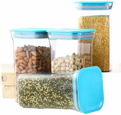 Analog Kitchenware Plastic Grocery Container  - 1100 ml(Pack of 4, Blue)