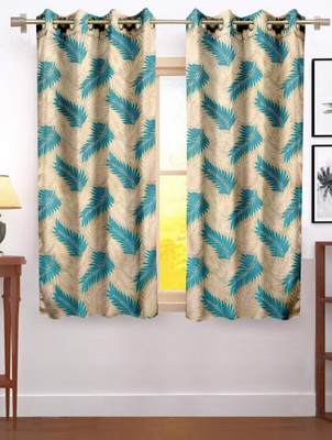 Flipkart SmartBuy 150 cm (5 ft) Window Polyester Semi Transparent Curtain (Pack Of 2)(Blue, Printed)