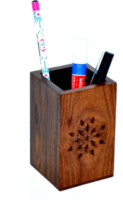 Hashcart 1 Compartments Sheesham Wood Penstand(Brown)