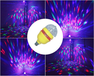 mafya BEST BUY Diwali Colorful Magic DJ Laser Light Lighting Disco Party Bulb 360 Rotate 3W Small Plastic Disco Light Mini Party Lamp LED, 3W Effect Small for Home Decoration Single Disco Ball(Ball Diameter: 2.5 cm)