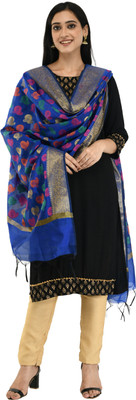 A R SILK Cotton Blend Embroidered Women Dupatta