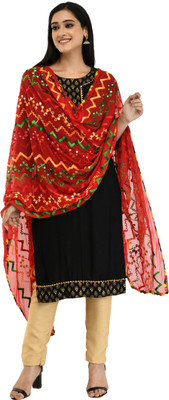 A R SILK Chiffon Embroidered Women Dupatta