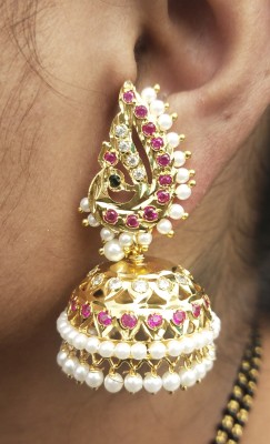 kurdekars divuu stone jumka earring Copper Jhumki Earring