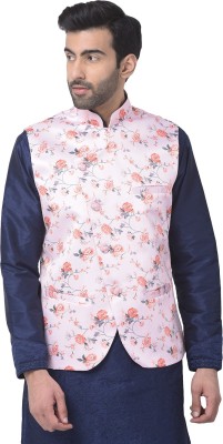 SG LEMAN Floral Print Men Waistcoat