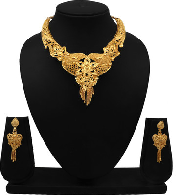 piah fashion Alloy Gold-plated Gold Jewellery Set(Pack of 1)