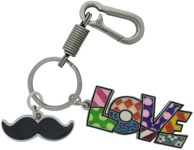 SHOKY LOOKS Love word metal high quality with mustache and high quality hanging hook .for girl, boy men, women, best party gift love couple key ring Key Chain