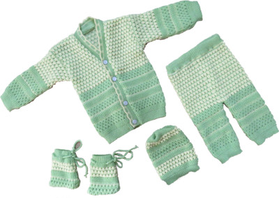 The Creators Baby Boys & Baby Girls Casual Sweater Pyjama, Cap, Socks(Multi-Color)
