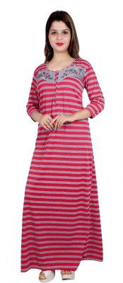 Punnu Women Nighty(Pink)