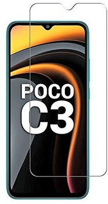 AKSHUD Tempered Glass Guard for POCO C3(Pack of 1)