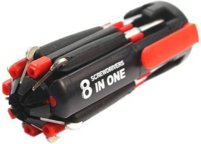 klevon 8 in 1 Multi Function Screwdriver Tool Kit and 6 LED Light Torch Standard Screwdriver Set(Pack of 8)