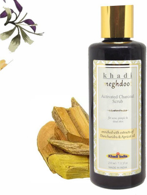 KHADI MEGHDOOT Activated Charcoal Scrub for Acne, Pimples & Dead Skin Scrub(210 ml)