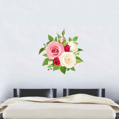 sp decals 12 cm flower wall sticker (pvc vinyl covering area 58cm X 58cm ) Self Adhesive Sticker(Pack of 1)
