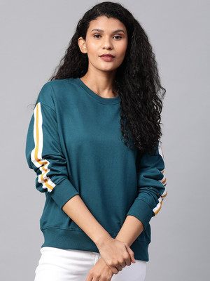Roadster Full Sleeve Solid Women Sweatshirt