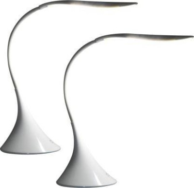 stupefying White Battery & USB Powered Flexi Swan Lamp with Touch Sensor(Pack of 2) 1 hrs Bulb Emergency Light(White)