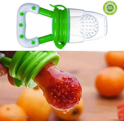 Little Warriors Baby Fruit Feeder and Pacifier - Fresh Food Feeder, Infant Teether Nibbler Toys, for Toddlers & Kids (Green) Teether and Feeder(Green)
