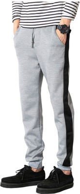 Tee town Colorblock Men Grey Track Pants