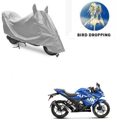 RPSENTTERPR Waterproof Two Wheeler Cover for Suzuki(Gixxer SF, Silver)