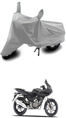 Vedika Collection Two Wheeler Cover for Bajaj(Pulsar 220 DTS-i, Silver)