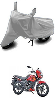 Vedika Collection Two Wheeler Cover for TVS(Flame DS 125, Silver)