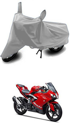 Vedika Collection Two Wheeler Cover for TVS(Silver)
