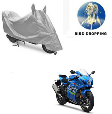 RPSENTTERPR Waterproof Two Wheeler Cover for Suzuki(GSX, Silver)