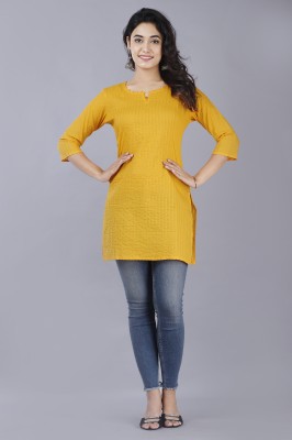 NEERJA FASHION Women Solid Straight Kurta(Yellow)