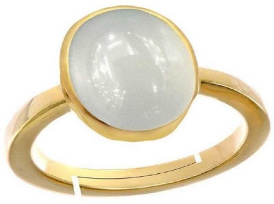 RATAN BAZAAR Moonstone Ring Natural U Stone Moonstone Gold Plated Ring