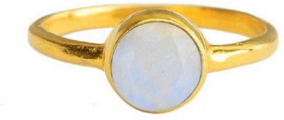 RATAN BAZAAR Moonstone ring 7.25 carat Stone moonstone Precious Unheated & Untreated Certified for men & women Stone Moonstone Gold Plated Ring