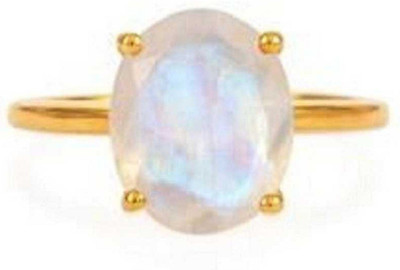 KUNDLI GEMS Moonstone Ring Natural 7.75 carat stone Moonstone good quality and Effective stone astrological for men & women Stone Moonstone Gold Plated Ring