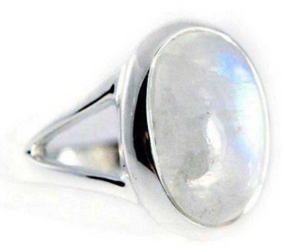 RATAN BAZAAR Moonstone Ring Stone 4.25 carat Natural stone Semi Precious Original & Certified stone Astrological Purpose for unisex Stone Moonstone Silver Plated Ring