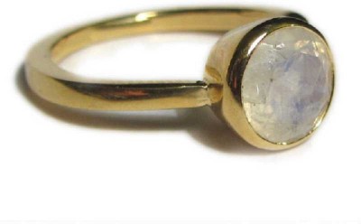 KUNDLI GEMS moonstone ring Original Stone 6.00 carat Stone Unheated & untreated stone Astrological & Certified for men & women Stone Moonstone Gold Plated Ring