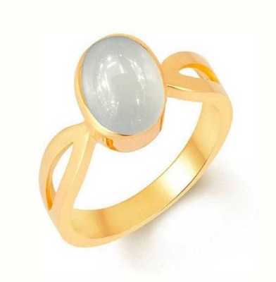 KUNDLI GEMS Moonstone Ring Stone 4.25 carat Natural stone Semi Precious Original & Certified stone Astrological Purpose for unisex Stone Moonstone Gold Plated Ring