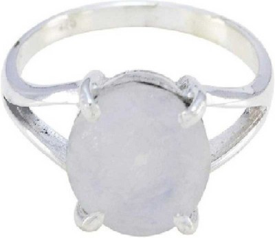 RATAN BAZAAR Stone Moonstone Silver Plated Ring