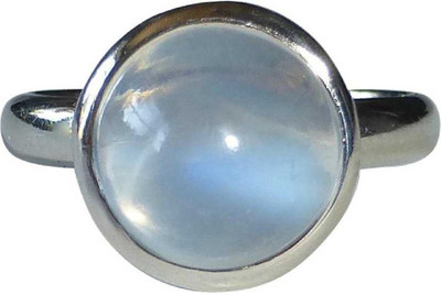 RATAN BAZAAR Moonstone Ring Stone 4.25 carat Natural stone Semi Precious Original & Certified stone Astrological Purpose for unisex Stone Moonstone Silver Plated Ring