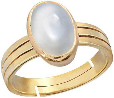 KUNDLI GEMS Moonstone Ring Natural Unheated & Untreated 6.25 ratti stone Certified Astrological stone for men & women Stone Moonstone Gold Plated Ring