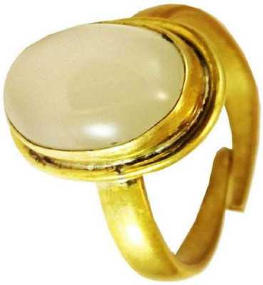 KUNDLI GEMS Stone Moonstone Gold Plated Ring