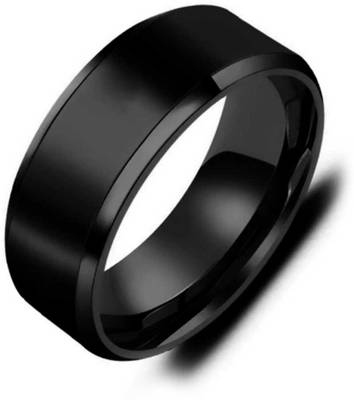 Valentine Jewellery Fancy Party wear Stylish Matte Black Band Titanium Couples Mens Finger Rings for men/girls / Boys / boyfriend / husband Latest design Simple Stainless Steel, Tungsten Titanium, Rhodium Plated Ring