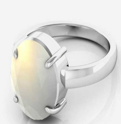 RATAN BAZAAR Moonstone ring 7.25 carat Stone moonstone Precious Unheated & Untreated Certified for men & women Stone Moonstone Silver Plated Ring