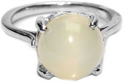RATAN BAZAAR Stone Moonstone Silver Plated Ring