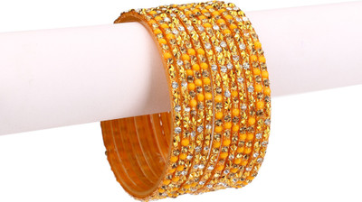 AFAST Glass Beads, Crystal Enamel Bangle Set(Pack of 10)