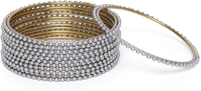 ACCESSHER Metal Bangle Set(Pack of 12)