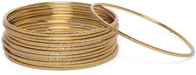 ACCESSHER Metal Bangle Set(Pack of 12)