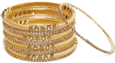 ACCESSHER Metal Bangle Set(Pack of 12)