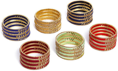 ACCESSHER Metal Bangle Set(Pack of 24)